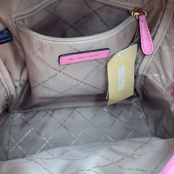 MICHAEL KORSMaisie Medium Pebbled Leather 2-in-1 Backpack Carnation NWT